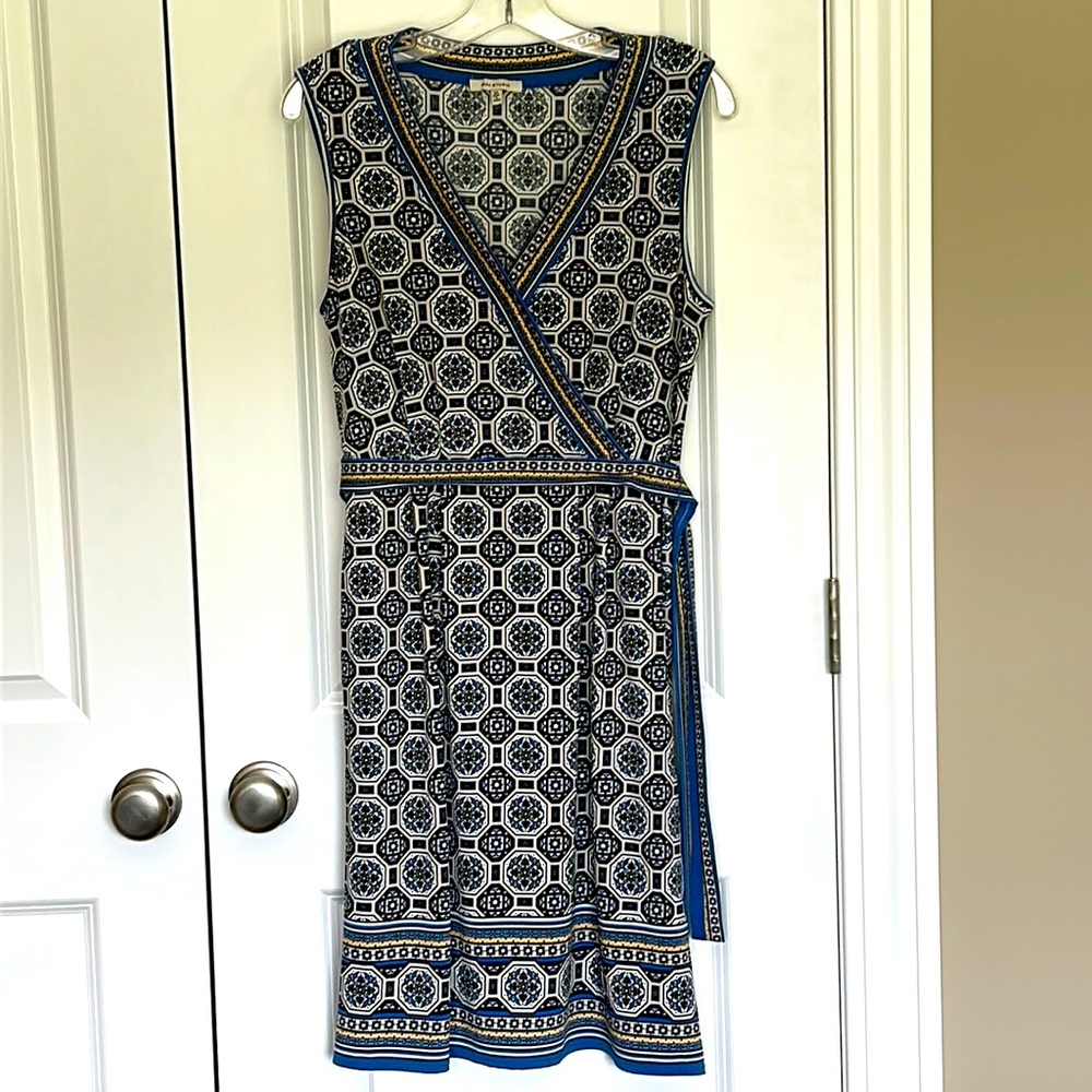 Women’s Sleeveless Faux Wrap Dress, M